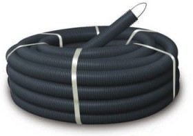 Труба гофрированная, ПНД, FRHF, легкая, с зондом, d20 мм, черная, 100м УП