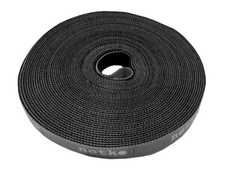 Лента-липучка многоразовая 14,5мм*10м, с насечками для отрыва (каждые 2 см), черная NETKO Optima