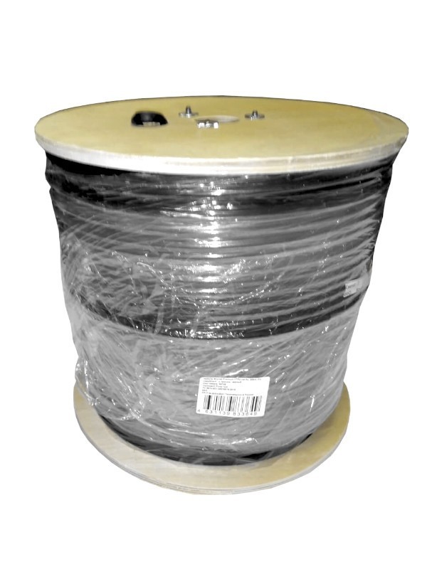 Кабель Skynet Premium FTP4 cat.5е, одножильный, Cu, Проходит Fluke тест, для наружных работ, с тросом, черный 2м