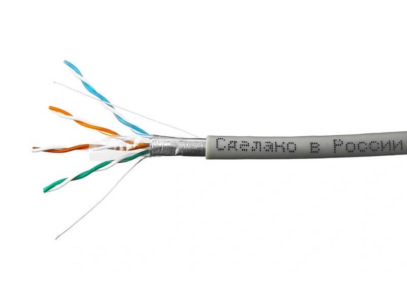 Кабель Skynet Premium FTP4 cat.5е, одножильный, Cu, Проходит Fluke тест, серый 40м