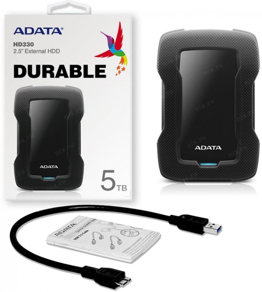 Внешний жесткий диск USB3.1 5TB 2.5" BLACK AHD330-5TU31-CBK ADATA