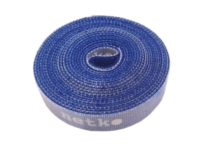 Лента-липучка многоразовая 14,5мм*3м, с насечками для отрыва (каждые 2 см), синяя NETKO Optima