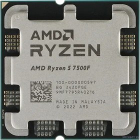 CPU AMD Ryzen 5 7500F OEM (100-000000597) {Base 3,70GHz, Turbo 5,00GHz, without graphics, L3 32Mb, TDP 65W, AM5}