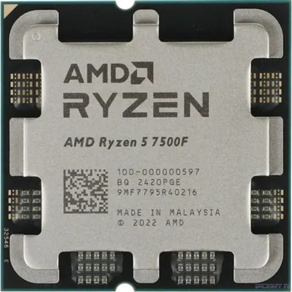 CPU AMD Ryzen 5 7500F OEM (100-000000597) {Base 3,70GHz, Turbo 5,00GHz, without graphics, L3 32Mb, TDP 65W, AM5}