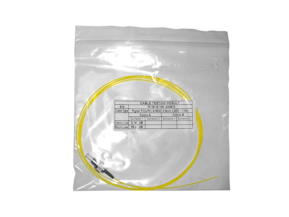 Пигтейл FC/UPC SM 0.9мм 9/125, LSZH