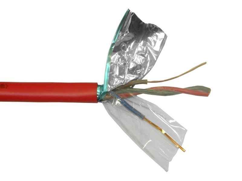 Кабель сигнальный NETKO, экранированный, КПСЭнг (А) - FRLS, 2*2*1.00мм2 (1.1мм) 3м, красный