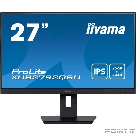 Монитор LCD IIYAMA 27" XUB2792QSU-B5 {IPS 2560x1440 75Hz 5ms 350cd 8bit DVI HDMI DisplayPort 2x2W Pivot 2xUSB3.0 VESA}