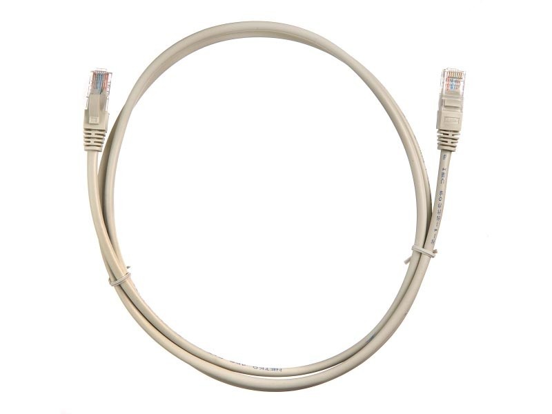 Патч-корд UTP4 cat.5e, литой коннектор, серый, Netko CKC 20 шт