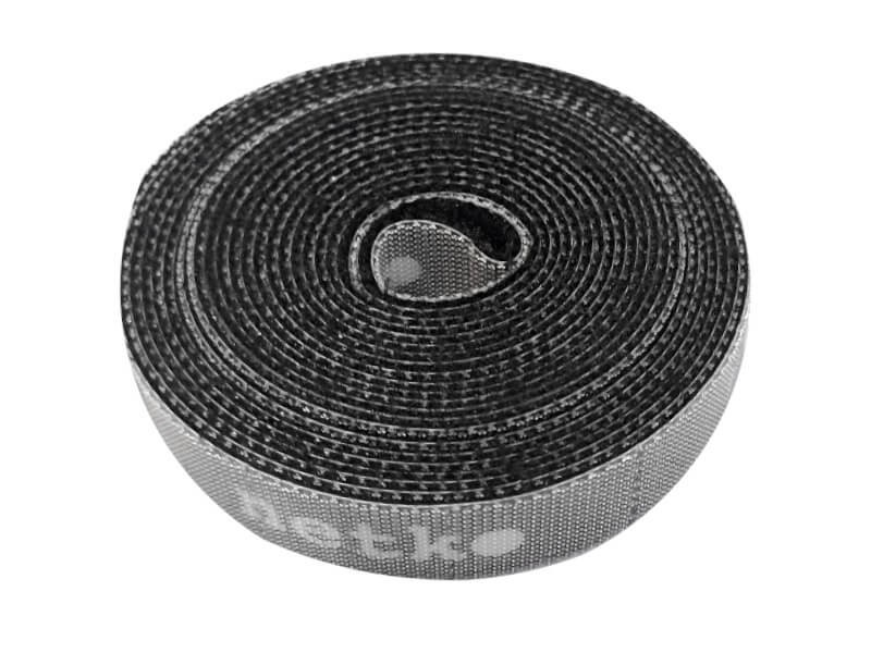 Лента-липучка многоразовая 14,5мм*3м, с насечками для отрыва (каждые 2 см), черная NETKO Optima