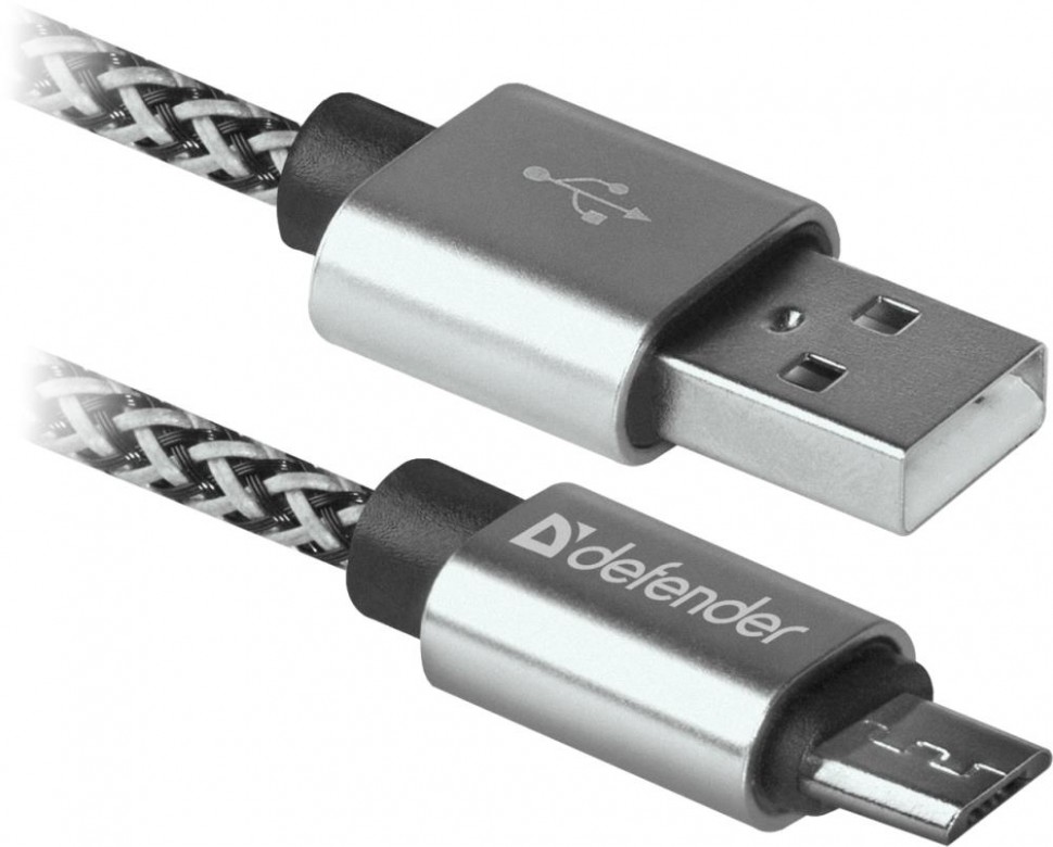 Кабель USB2.0/MICRO-USB 1M WHITE USB08-03T 87803 DEFENDER