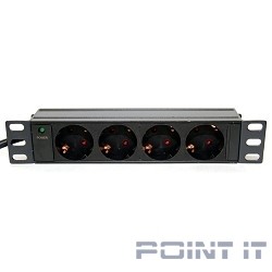 5bites PDU410A-10 Блок розеток  4S / AL / 1U / 10&quot; / 2M*3G*1.5MM2 / VDE