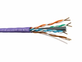 Кабель U/UTP4 cat.6, 4 пары 23 AWG BC, с крестовиной, нг(А)-HF LSZH - малодымный, не содержащий галогенов; фиолетовый; одножильный, FLUKE TEST, NETKO Expert СКС 100м