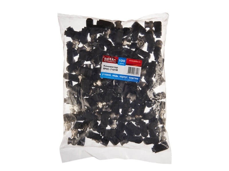 Коннектор BNC-7101B угловой, пластик, медь NETKO Optima