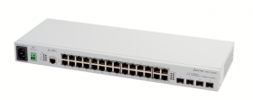 Ethernet-коммутатор MES1124MB, 24 порта 10/100 Base-T, 4 порта 10/100/1000 Base-T/1000Base-X (SFP), L2, 220V AC, 12V DC
