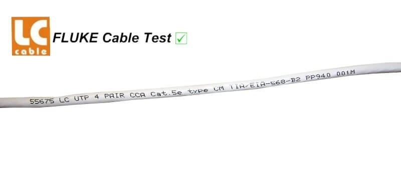 Кабель LC UTP4 cat.5e, одножильный, CCA Проходит Fluke тест 2м