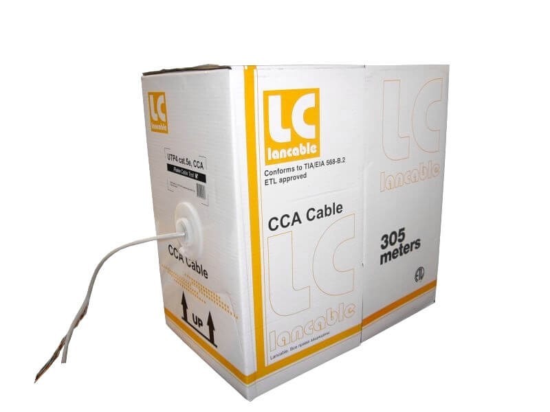 Кабель LC UTP4 cat.5e, одножильный, CCA Проходит Fluke тест 2м
