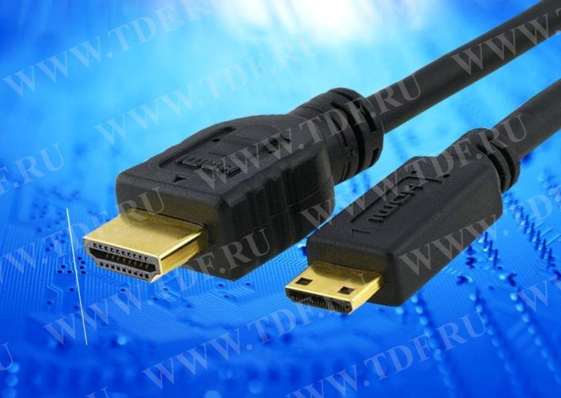 Шнур аудио-видео miniHDMI (штекер) - HDMI (штекер), золото (1,5 м) блистер (HDMI 1.3b), Netko