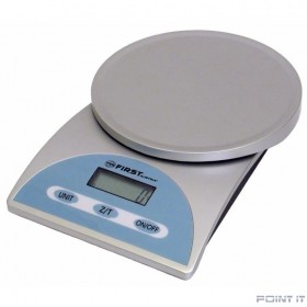 FIRST FA-6405 Silver Весы кухонные, электронные, 5 кг, 1 гр.тарокомпенсация, Автоматическое/ручное отключен, серый