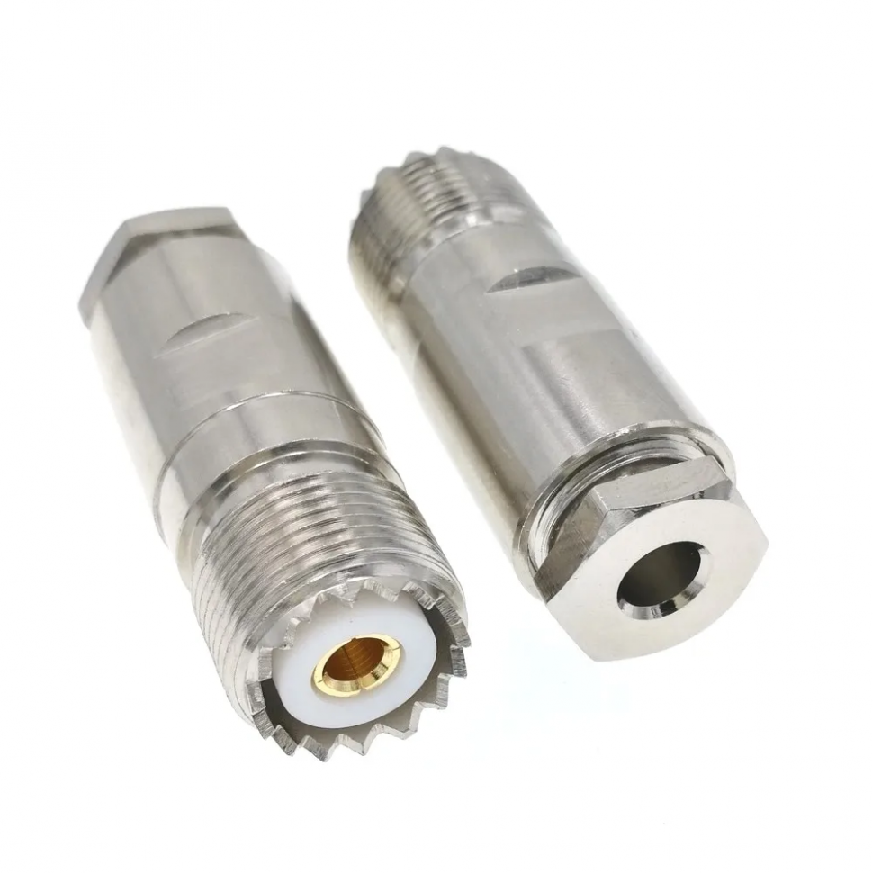 ВЧ-разъём UHF(female) SO239 прижимной под кабель RG-58