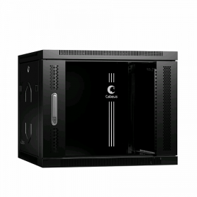  					Шкаф телекоммуникационный настенный 19 9U 600x450x501mm (ШхГхВ) дверь стекло, цвет черный (RAL 9004)				 