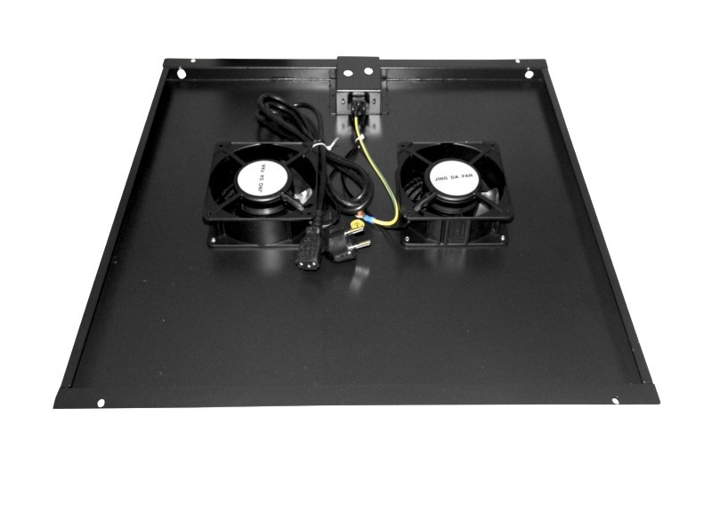 Блок вентиляторов 2 шт для TE глубиной 600 с кабелем черный Netko